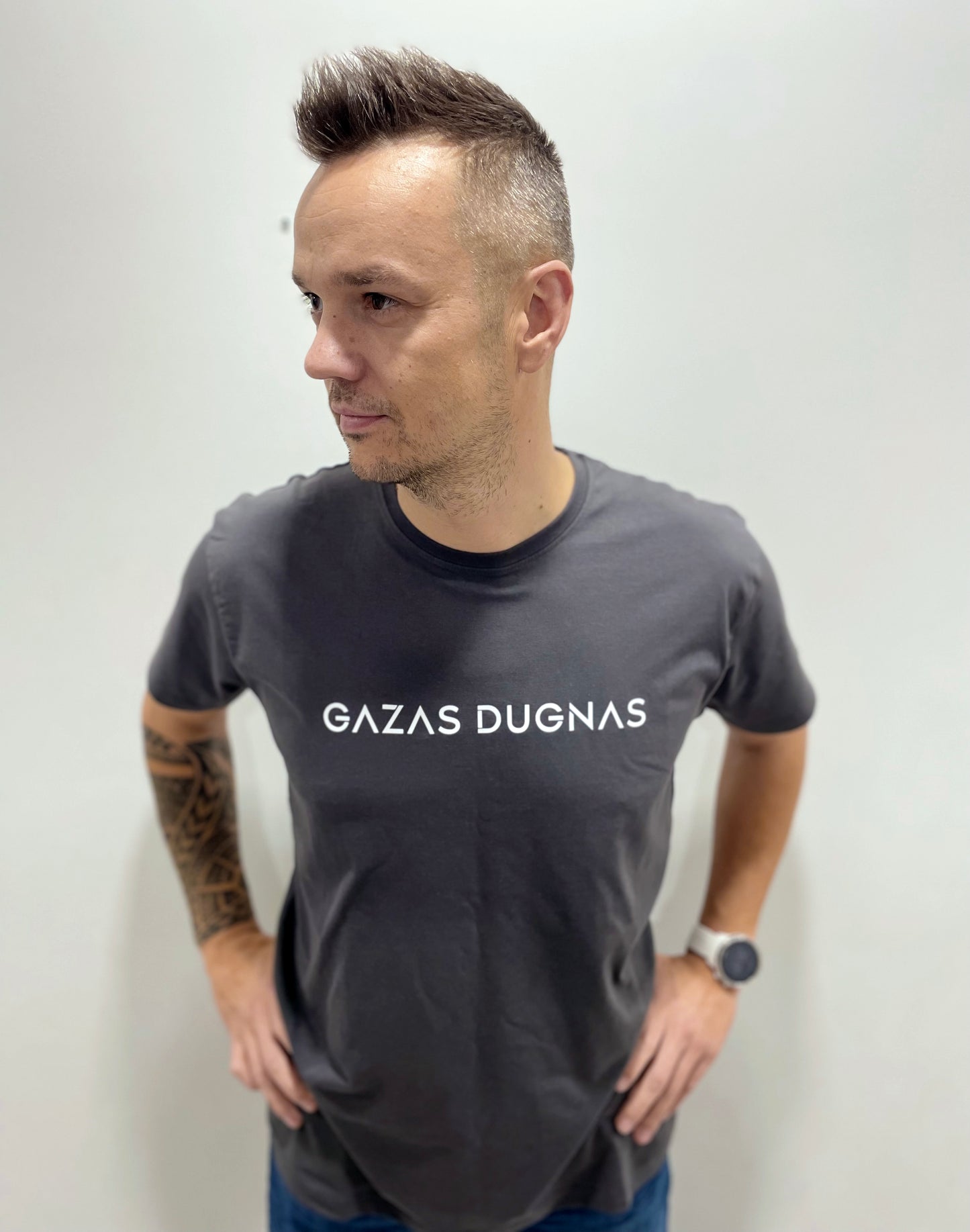 Marškinėliai "Gazas Dugnas" Pilki