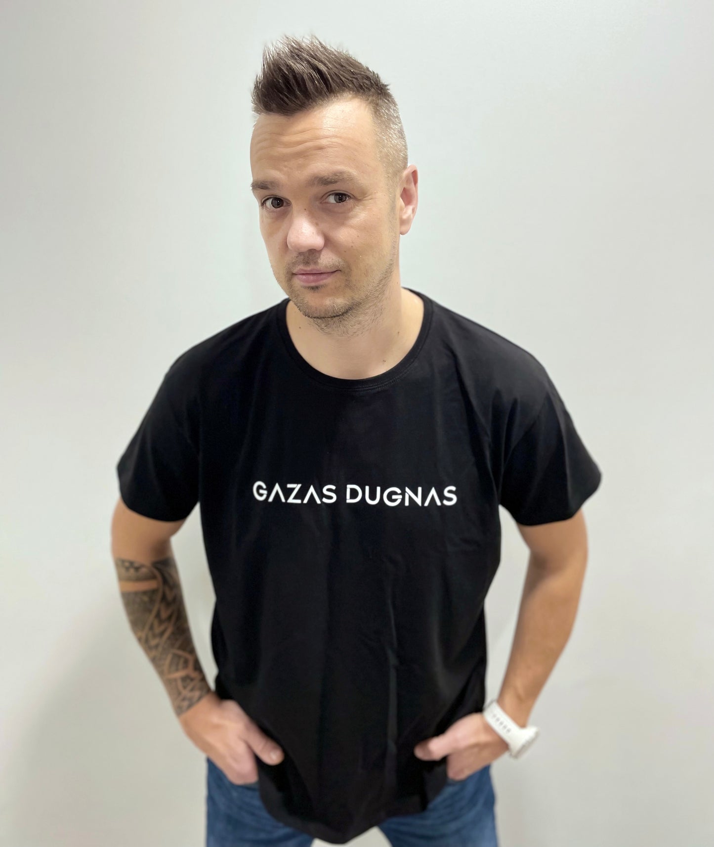 Marškinėliai "Gazas Dugnas" Juodi